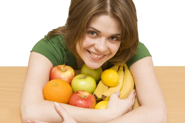 Chica con frutas — Foto de Stock
