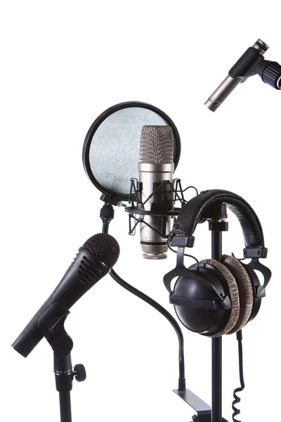 Microfone e fone de ouvido — Fotografia de Stock