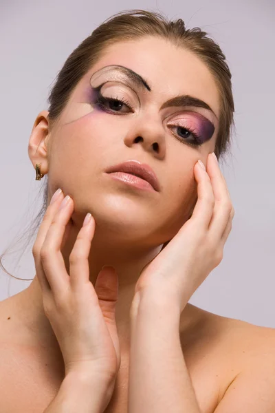 Žena s make-up — Stock fotografie