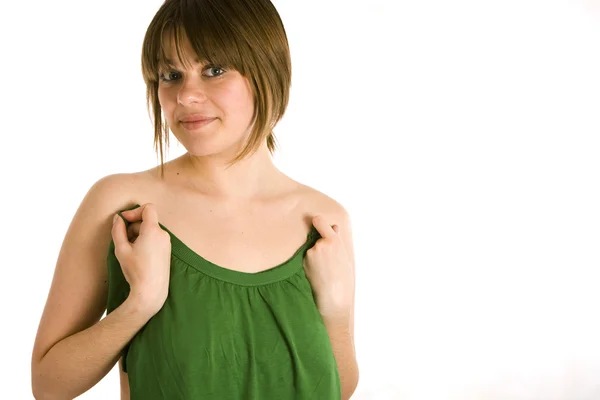 Girl with shirt — Stock Photo, Image