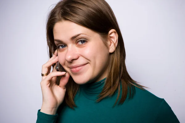 Κορίτσι με το τηλέφωνο — Φωτογραφία Αρχείου