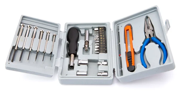 Conjunto de ferramentas na caixa — Fotografia de Stock