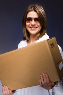 Woman courier clipart