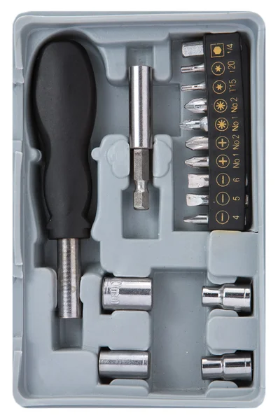 Tool set in box — Stock Photo, Image