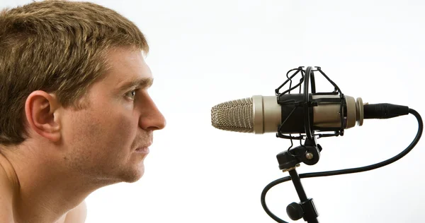 Man with microphone — Stock Photo, Image