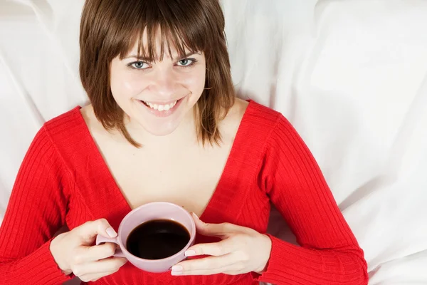 Woman with cofee — Stock Photo, Image