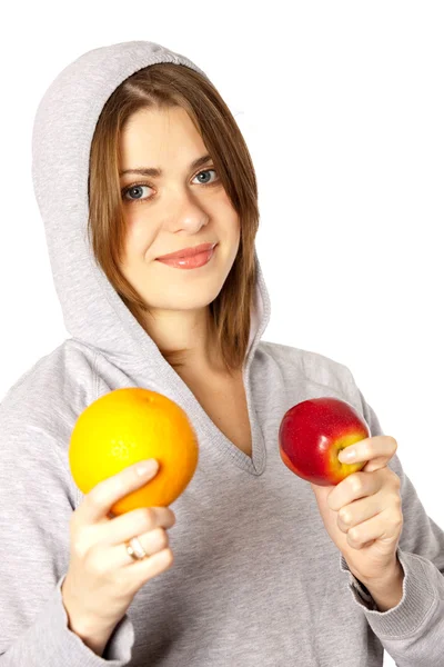 Woman with fruit — Stock Photo, Image