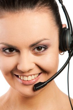 Woman with headphones clipart