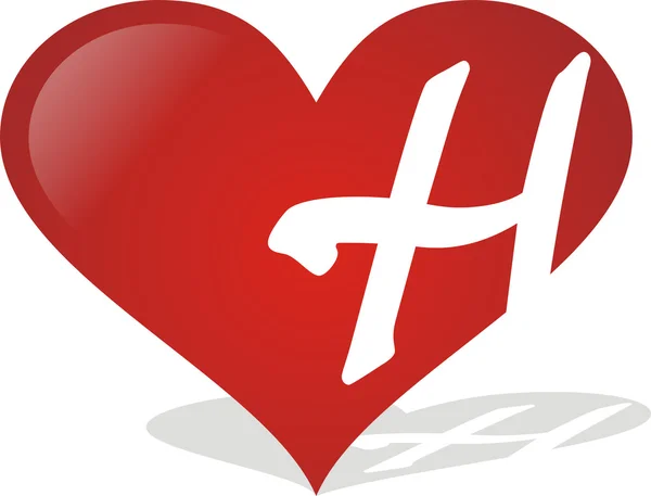 Сердце H — стоковый вектор