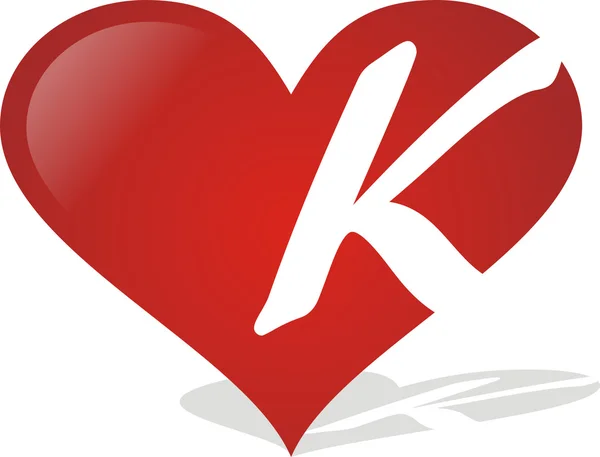 Heart K — Stock Vector