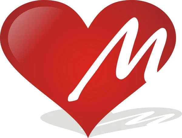 Сердце M — стоковый вектор