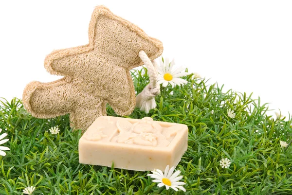 Handmade soap with blush — Stock Photo, Image