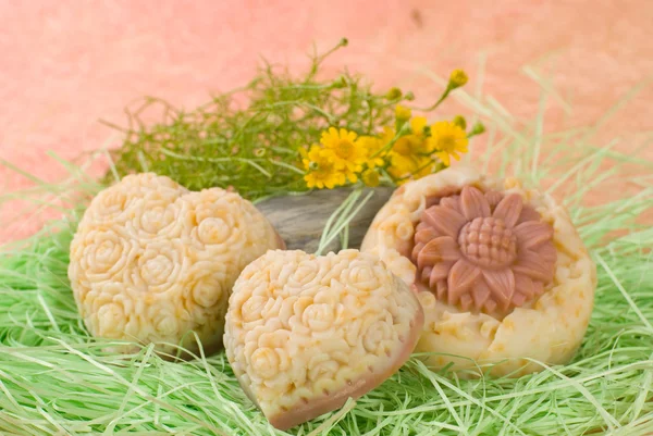 Handmade Soap with little flower — Stock Photo, Image