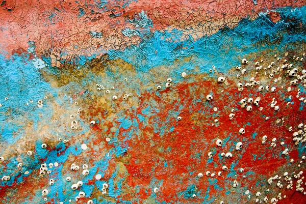 Colorful remains of boat — Stock Photo, Image