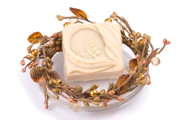 Isolated delicate handmade soap — Stock Photo, Image