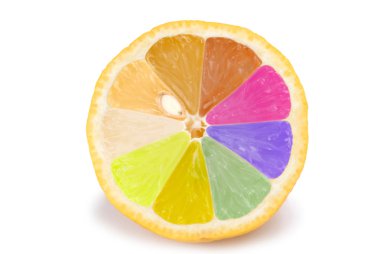 Isolated colorful orange fruit clipart