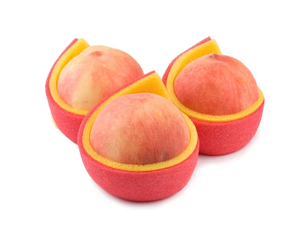 Sappige perzik met mooie zachte pakket — Stockfoto