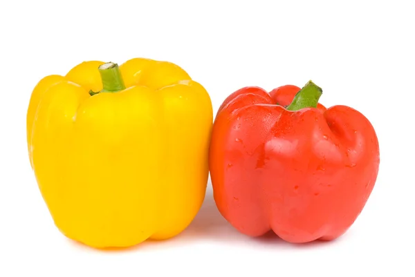 Red and yellow isolated bell pepper — Stock Photo, Image
