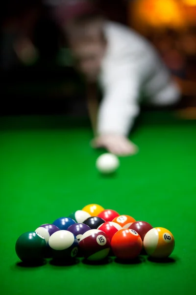 stock image Men playing snooker