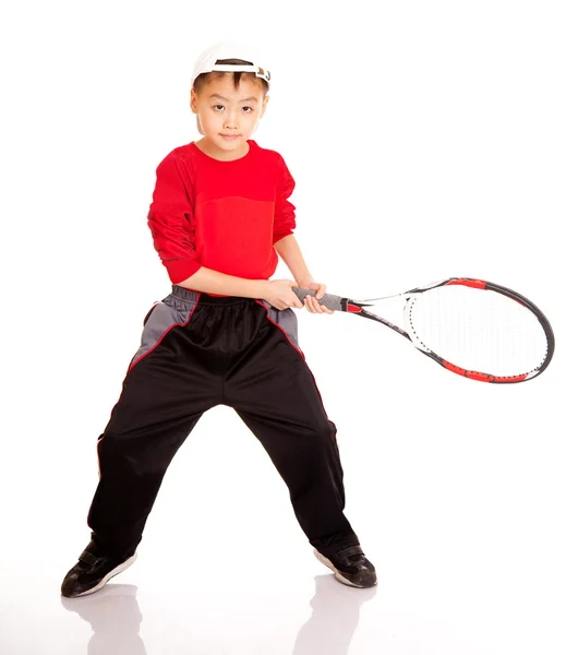 Мальчик-теннис — стоковое фото