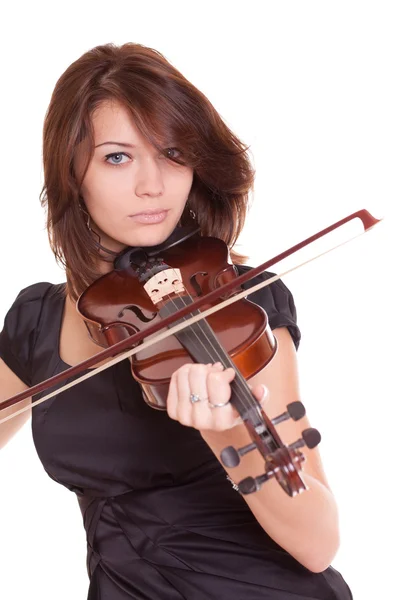 Hermosa chica con violín — Foto de Stock