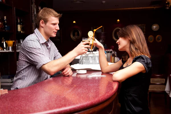 Stock image Barmen and beautiful woman