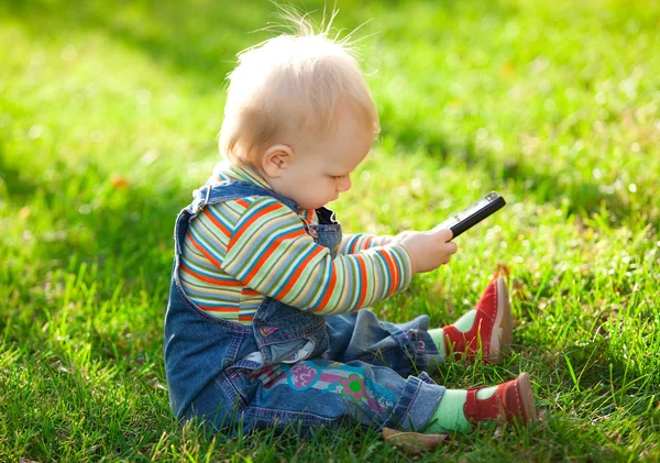 stock image Children with cellphone