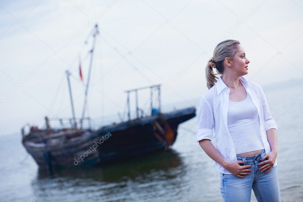 Woman with ship