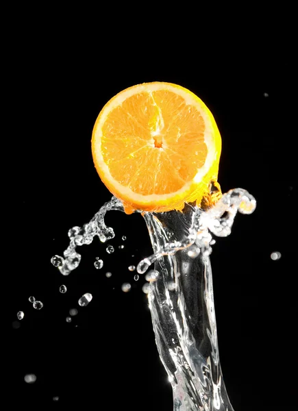 stock image Orange and waters splashes