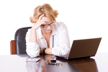 Businesswoman in stress three clipart