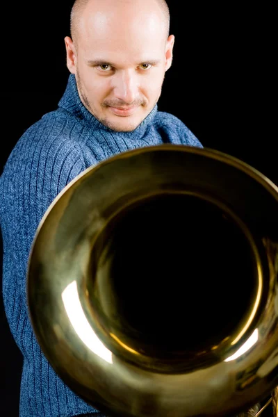 stock image Men with tuba one