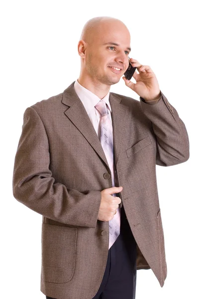 Biznesmen używać telefonu komórkowego — Zdjęcie stockowe