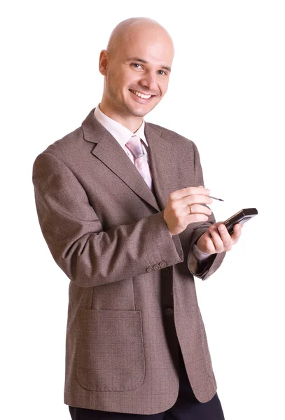 Homme d'affaires utiliser un téléphone portable — Photo