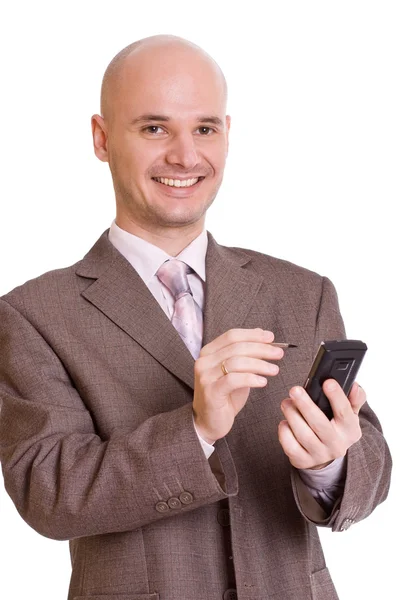 ビジネスマンは携帯電話を使う — ストック写真
