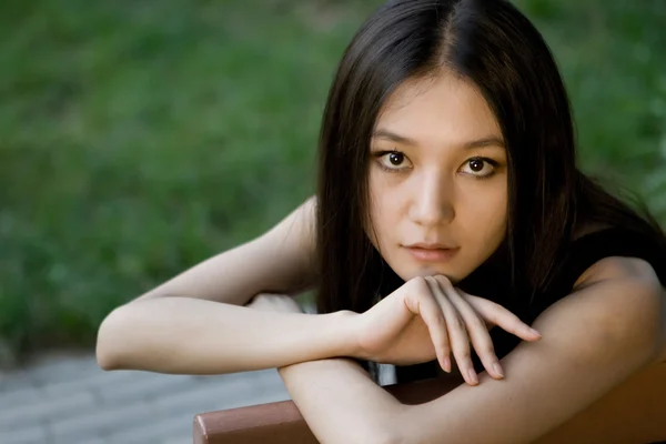 stock image Chinese girl in the park seven