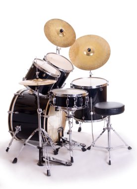 Drum set on white seven clipart