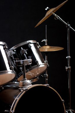 Drum set on black clipart