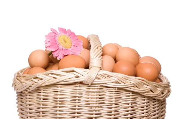 stock image Basket with eggs