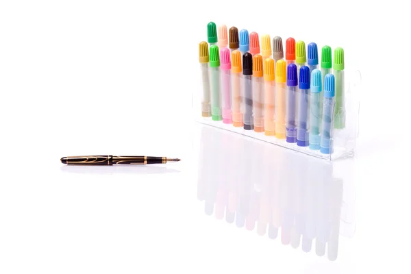 Penna e pennarelli uno — Foto Stock