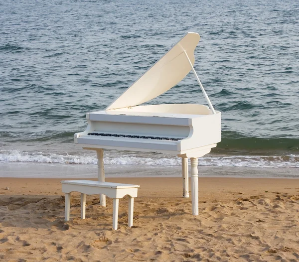 Deniz kıyısında kuyruklu piyano üç