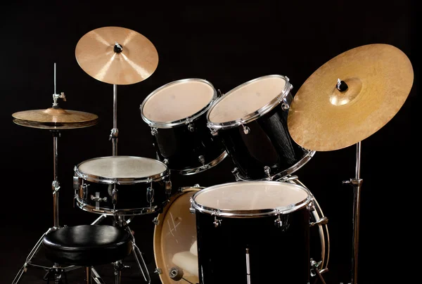 stock image Drum set on black