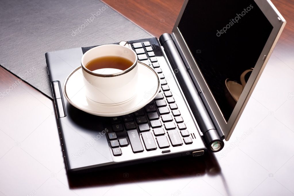 Laptop and a cup of tea one