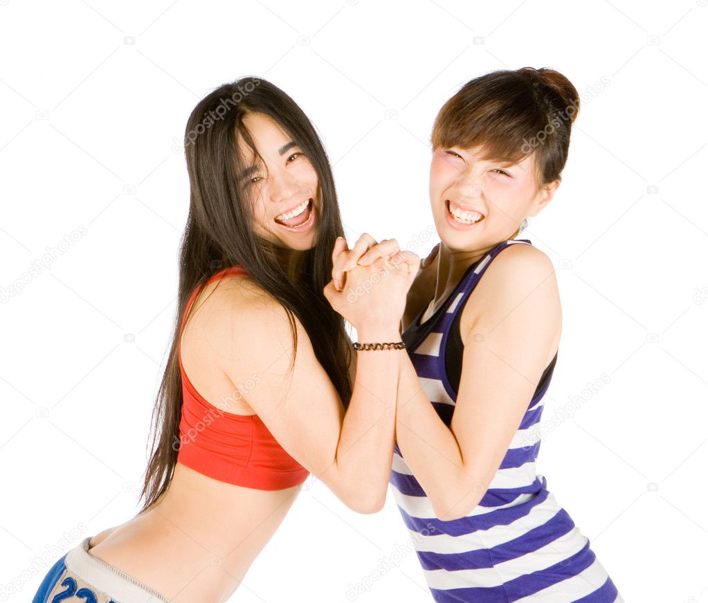 Two asian girls in a sportwear 05