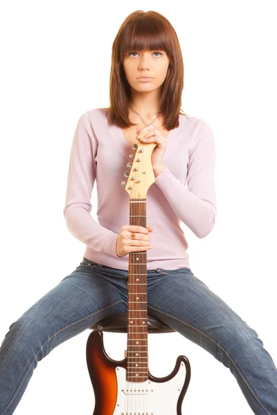 Belo guitarrista — Fotografia de Stock