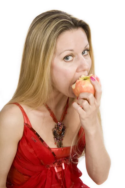 有苹果的女人 — 图库照片