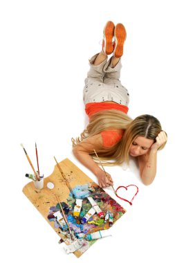 Artist in love clipart