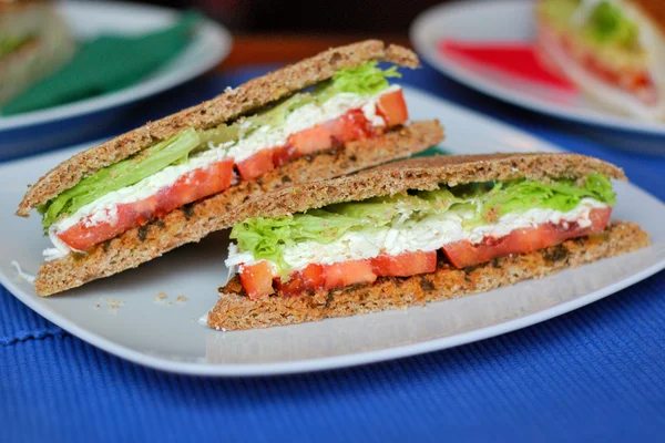 Frisches vegetarisches Sandwich — Stockfoto