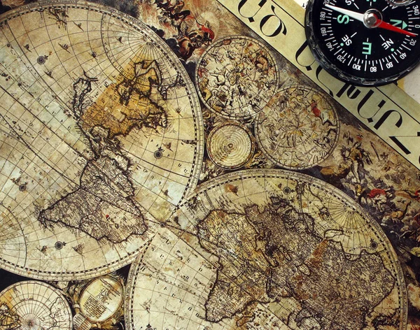 Mapa del mundo del papel viejo . —  Fotos de Stock