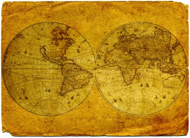Vintage world map. clipart