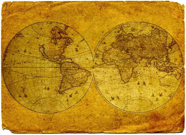 Vintage world map. Stock Photo